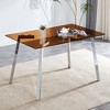 NicBex Rectangle Dining Table with Tempered Glass Tabletop and Metal Legs for 4 to 6,Living Meeting Room - 2 of 4