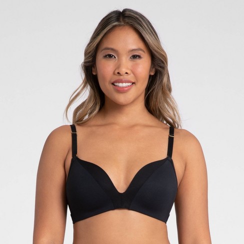 All.You. LIVELY Women's All Day Deep V No Wire Bra - Jet Black 36D