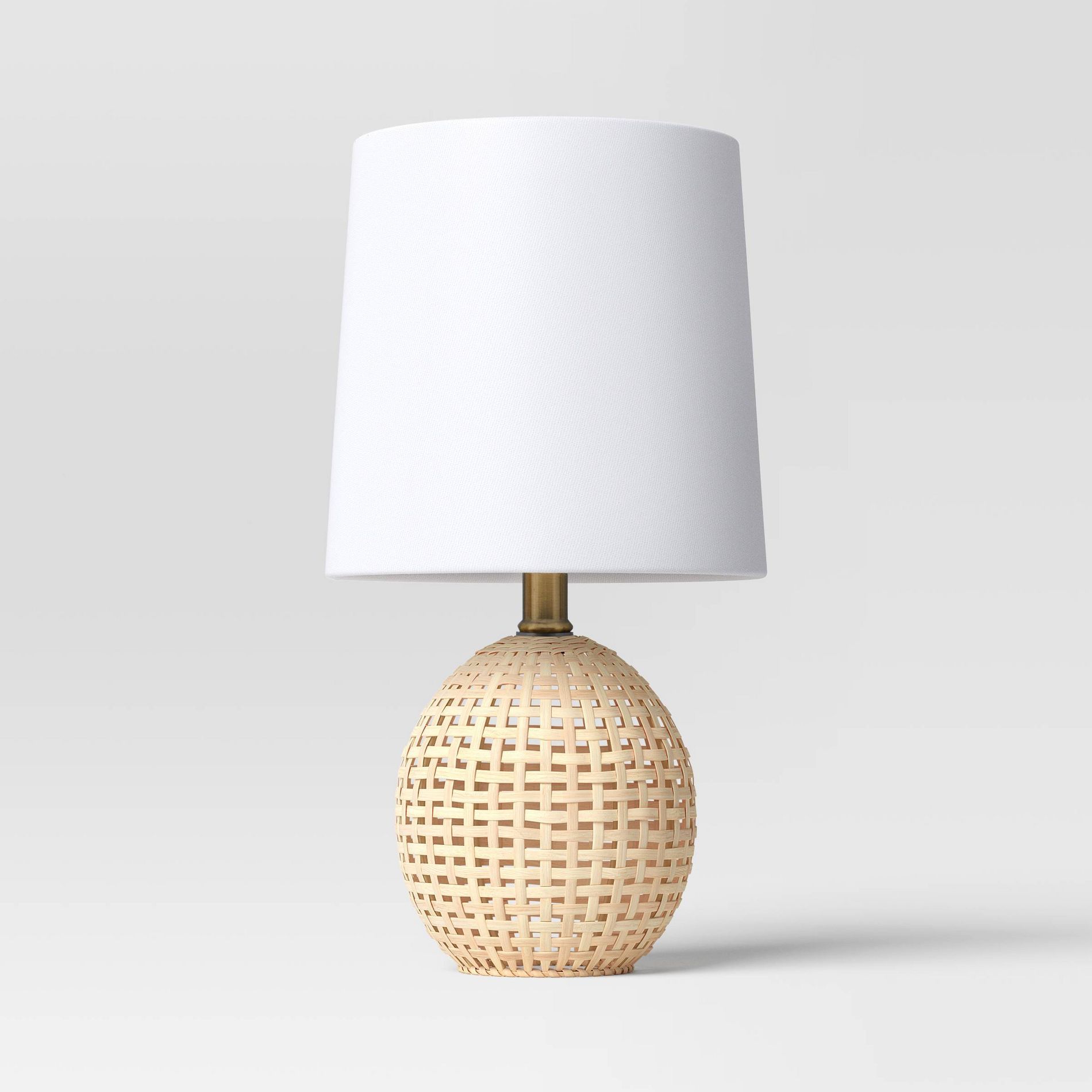 Round Wicker Table Lamp Brown - Room Essentials™: ETL Listed, No Assembly, Modern Decor