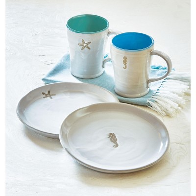 Seashore Seastar Gray Ceramic Appetizer Plate