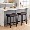 24" Counter Height Bar Stools Set for Kitchen Island Counter, Bonded Leather Stools with 2.4" Thick Saddle Seats for Dining Room - 4 of 4