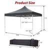 Pop Up Canopy Tent, 10 x 10 Ft Commercial Instant Shade Canopy, Outdoor Portable Shelter for Events, Parties, Camping, Black - 3 of 4