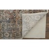 HomeRoots 2' X 3' Tan Blue And Burnt Orange Oriental Distressed Area Rug With Fringe - 4 of 4