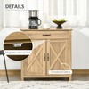 Sideboard Buffet Cabinet, Barn Door Coffee Bar Cabinet with Drawer and Adjustable Shelf, Kitchen Cabinet for Living Room, Entryway - 3 of 4