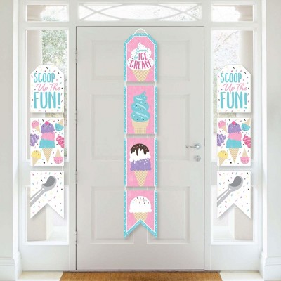 Big Dot of Happiness Scoop Up The Fun - Ice Cream - Hanging Vertical Paper Door Banners - Sprinkles Party Wall Decoration Kit - Indoor Door Decor