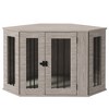 PawHut Conner Dog Crate Furniture, End Table Dog Kennel Furniture with Cushion, Pet Crate for Dog Indoor Use, Walnut Brown - 4 of 4