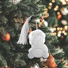 Slickblue Adorable Teddy Bear Ornament with White Tassel - Nickel-Plated, Christmas Tree Decoration - 2 of 3