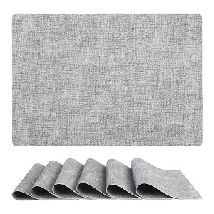 REGALWOVEN Kitchen Dining Table Decor Heat Resistant Wipeable Faux Leather Placemats 6 Pcs - 1 of 4