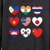 Women's - Instant Message - AAPI Heart Flags Lightweight French Terry Wide Neck Long Sleeve Graphic Shirt - 2 of 4