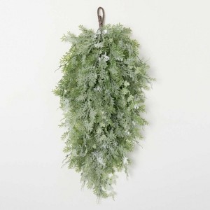 Sullivans Artificial 34" Frosted Fern Iced Hanging Swag, Green - 1 of 2