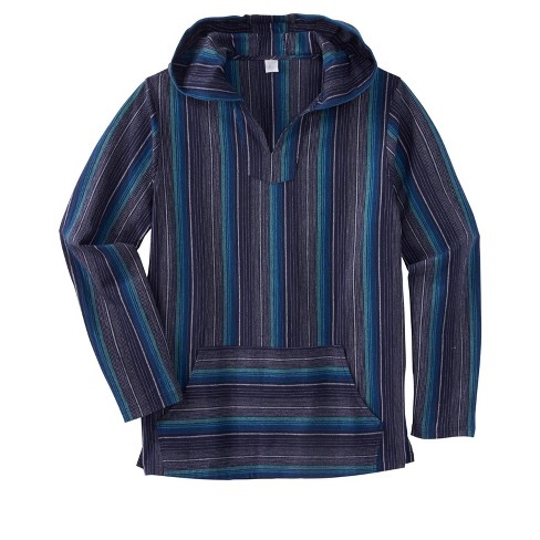 KingSize Men's Big & Tall Gauze Pullover Hoodie - Big - 7XL, Navy Stripe  Blue