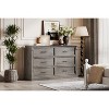 Farmhouse 6 Drawer Dresser, Rustic Wood Chest of Drawers with Metal Handles, Large TV Stand Storage Dressers for Living Room Nursery Bedroom - 2 of 4