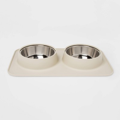 Silicone Pet Mat + Stainless Steel Double Diner - 3.5 Cups - Boots &#38; Barkley&#8482;_2