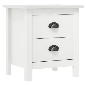 vidaXL Bedside Cabinet Hill White 18.1 in.x13.8 in.x19.5 in. Solid Pine Wood - 1 of 4