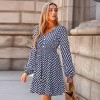 Women's Elegant Geometric Print Long Sleeve Mini Dress - Cupshe - 2 of 4