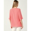 Allegra K Women's Lace Trim Ruched Comfy Summer 1/2 Sleeve V Neck Shirt - 3 of 4