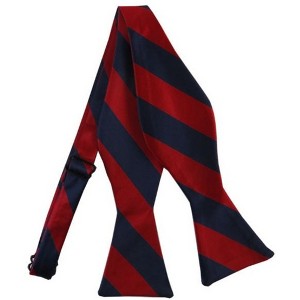 Men's 2.75" x 4.75" Adjustable 16" - 22" Self-Tie College Stripe Bow Tie - 1 of 3