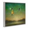 Stupell Industries Girl Following Bird Yellow Dress Vivid Green Landscape Black Framed Giclee Art - 3 of 4