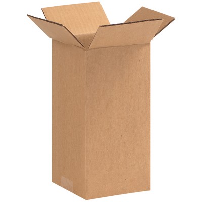 The Packaging Wholesalers Tall Corrugated Boxes 5" x 5" x 10" Kraft 25/Bundle BS050510
