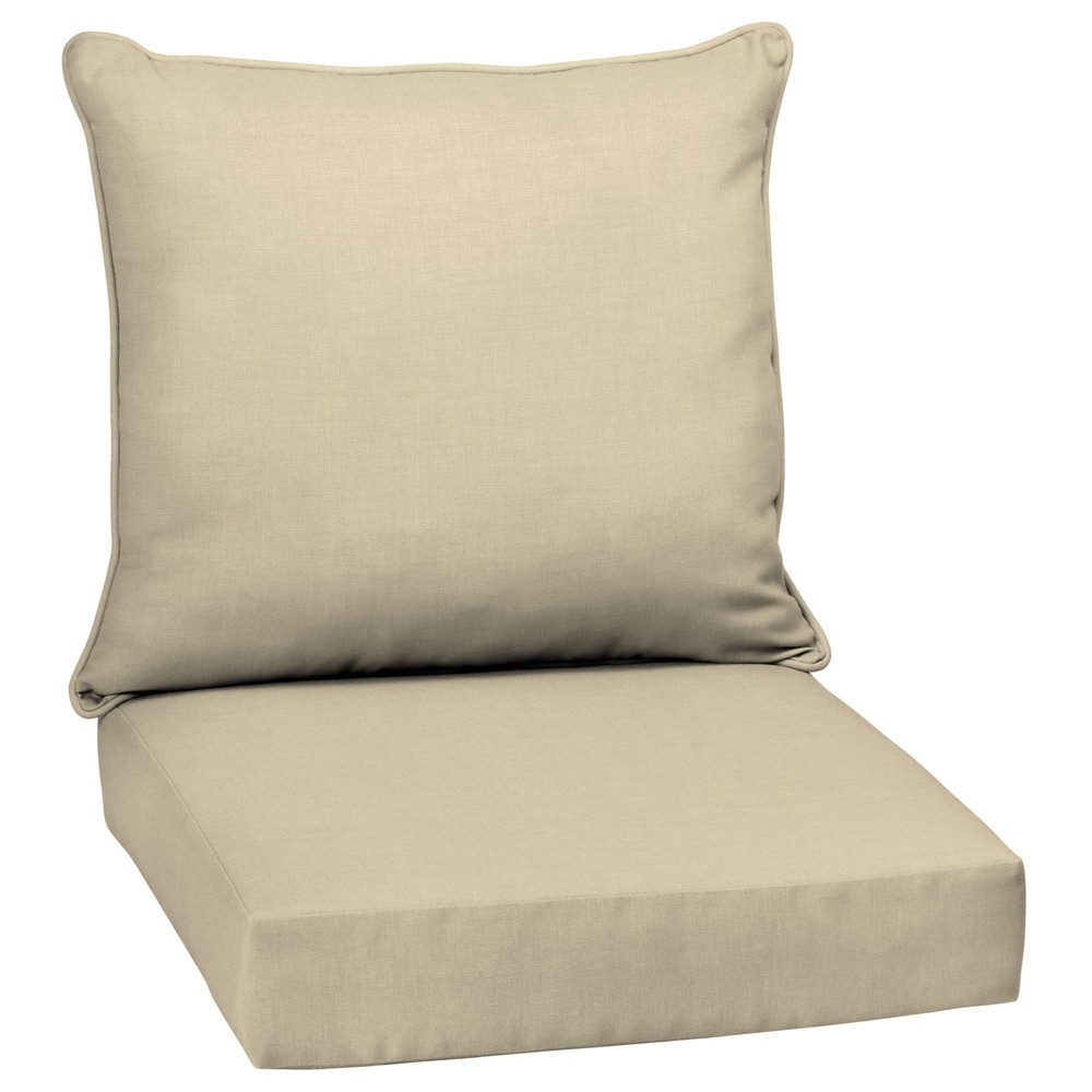 Photos - Pillow Arden 24"x24" Outdoor Deep Seat Cushion Set Tan Leala 