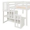Dolonm Kid Loft Bed with Staircase, Twin Size, Space-Saving Design with Storage Steps, Sturdy Pine Wood - 4 of 4