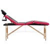 vidaXL Foldable Massage Table 4 Zones Wood Black and Pink - 2 of 4