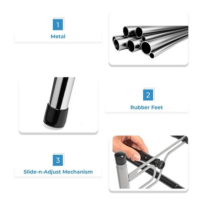 Tall Silver and Black Metal 10-Tier Shoe Rack