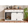 SEVOBAL Pet Crates and Houses Pet Crate Furniture Barn Door Design Spacious Storage Anti Tip Structure, White, 55.1"*23.6"*33.7" - 4 of 4