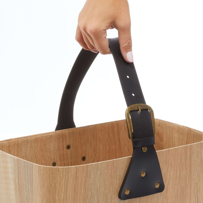 mDesign Rectangle Portable Basket with Attached Handle - Natural, 3 of 8