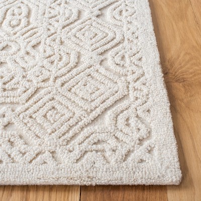 Ivory Geometric Hand-Tufted Wool 8' x 10' Area Rug