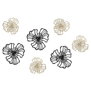 YIYIBYUS 7-Piece Metal Wall Decor, Flower Wall Hanging Art, Indoor Metal Wall Decor for Bedroom Home - 1 of 4