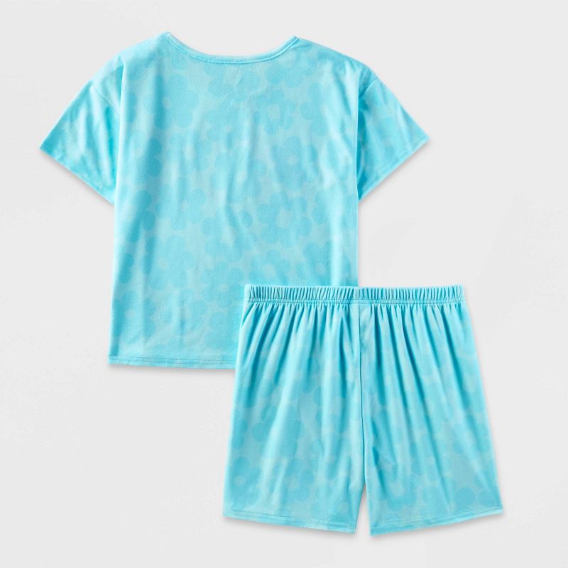 Girls&#39; Squishmallows 2pc Short Sleeve Top and Shorts Pajama Set - Blue, 2 of 4