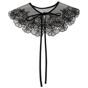 INSPIRE CHIC Women's Semi-Sheer Embroidery Neck Ruff Detachable Fake Dickey Collar Little Shawl 1 Pc - 1 of 4