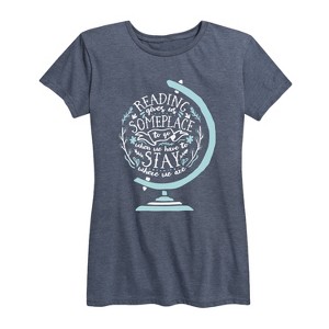 Women's - Instant Message - Reading Gives us Someplace Short Sleeve Graphic T-Shirt - 1 of 4