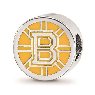 Black Bow Jewelry Sterling Silver Boston Bruins NHL Bead Charm