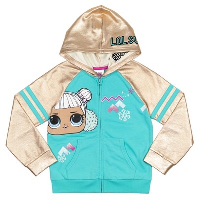 L.o.l. Surprise Snow Angel Little Girls French Terry Zip up Hoodie Blue gold 4 5 Target