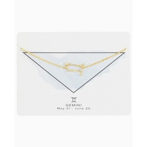 SHINE by Sterling Forever Delicate CZ Constellation Pendant Necklace Gold Gemini - 1 of 4