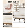 Oversize Rattan Egg Chair Outdoor Wicker Patio Lounge Chairs with Steel Frame Stand and 4 Cushions for Patio, Porch, Backyard, living rooms - 3 of 4