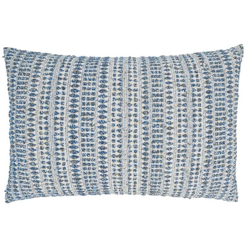 Saro Lifestyle Woven Line Throw Pillow With Poly Filling, 1 of 4