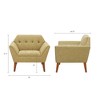 Sapphtopaz Accent Chair Wood Frame Button Tufted Lounge Chair Modern Living Room Chair Comfy Chair for Living Room - 3 of 4