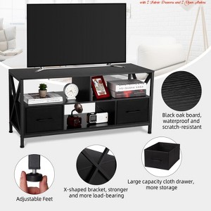 Living Room Entertainment Stand for TV Up to 50 Inch, TV Stand w/2 Fabric Drawers & 2 Open Shelves, Entertainment Center - 1 of 4
