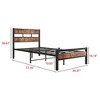 Twin Size Platform Bed Frame with Rustic Vintage Wood Headboard, Strong Metal Slats Support, No Box Spring Needed - 4 of 4