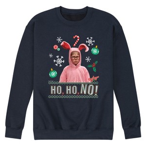 Men's - A Christmas Story - Ho Ho No Pink Bunny Suit Graphic Fleece Sweatshirt - 1 of 4