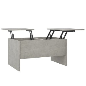 vidaXL Modern Adjustable Coffee Table with Built-in Storage - Engineered Wood, Concrete Gray Finish - 31.5"x19.7"x16.7" - 1 of 4