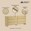 PAGED 6-Drawer Dresser, Modern Minimalist Storage Cabinet with Smooth Drawer Fronts and Rich Wood Grain Texture for Living Room, Hallway - 4 of 4