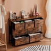 MAYEERTY 7-Drawer Fabric Storage Tower, Versatile Organizer with Wood Top for Bedroom, Living Room, Rustic - 2 of 4