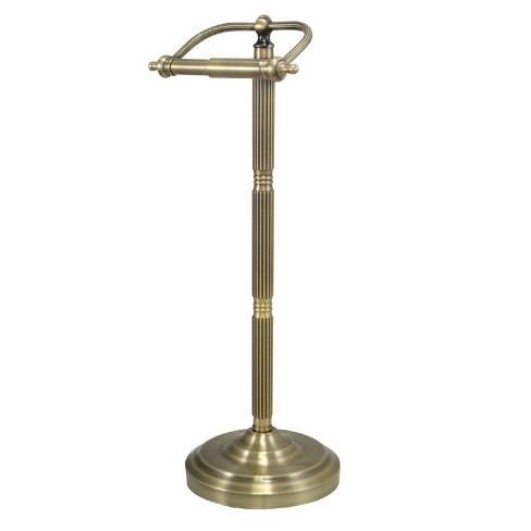 Brass Paper Towel & Toilet Paper Holder –