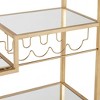 Estelle Step Tier Metal and Glass Bar Cart - Inspire Q - image 4 of 4