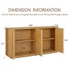 64 Inch Sideboard Cabinet with Storage,MDF Modern Buffet Cabinet with Curved Edges,Rattan Cabinet for Living Room or Entryway-Coolbibila - 4 of 4