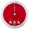 Northlight 48" Red and White Winter Reindeer Embroidered Christmas Tree Skirt - 2 of 4